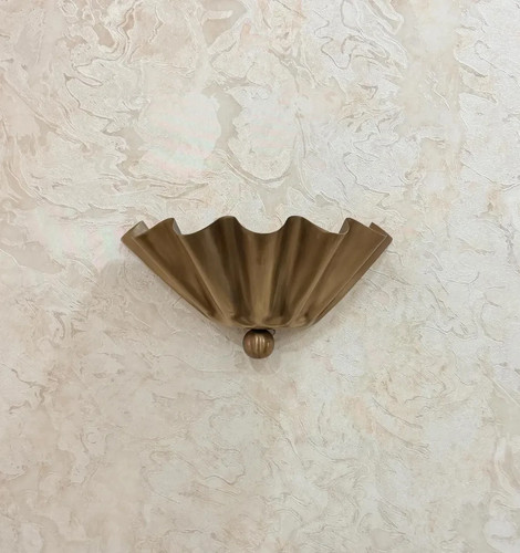 Brass wall sconce scalloped - wall,